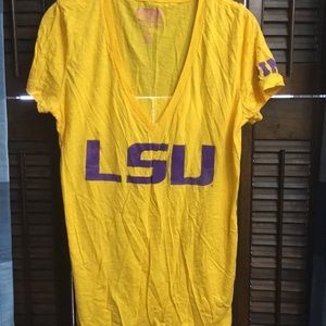 PINK LSU Distressed T-Shirt